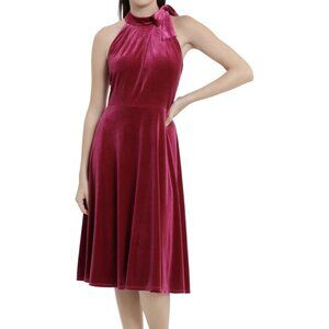 Maggy London Velvet Halter Dress Size 8Cocktail Festive Whimsygoth Twilight NWT